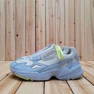Adidas Women's Falcon Zip Glow Blue Volt Sneakers Size 8.5 Zip Up Shoes EF1969